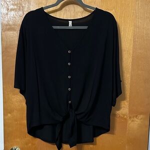 Chic Black Button-Down Blouse
